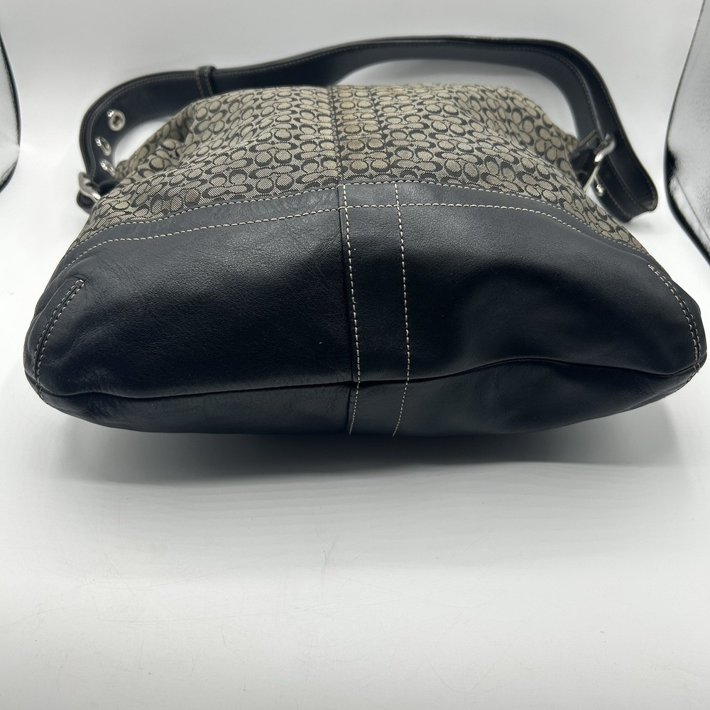 Vintage Y2K Coach F10416 Signature Convertible Duffle Crossbody Bag Gray Black - Picture 8 of 16